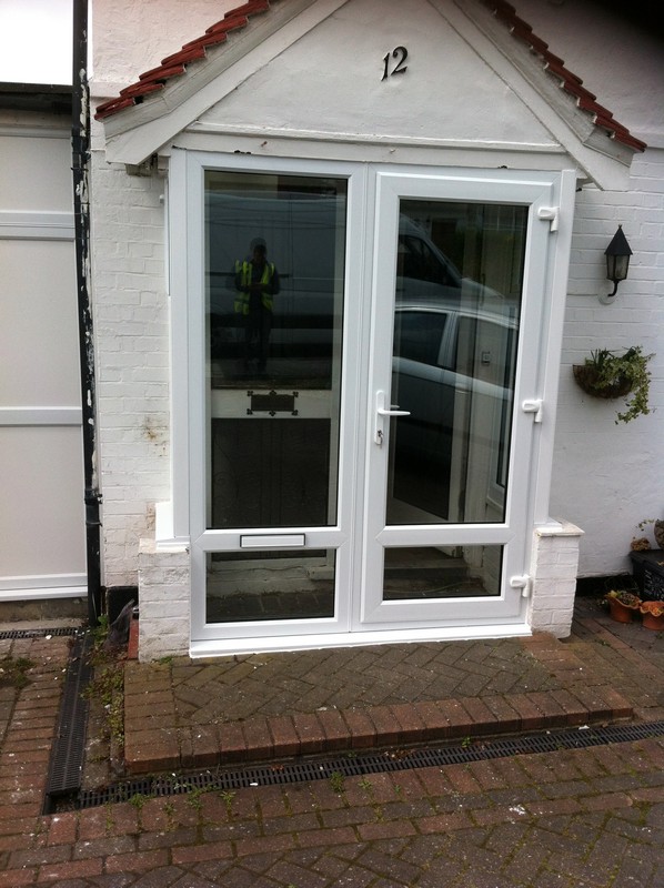 uPVC French doors fitted as front entrance in Lee