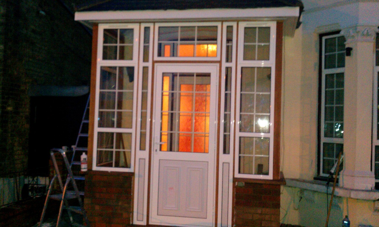 uPVC porch with Georgian bar glazing installed in Lee